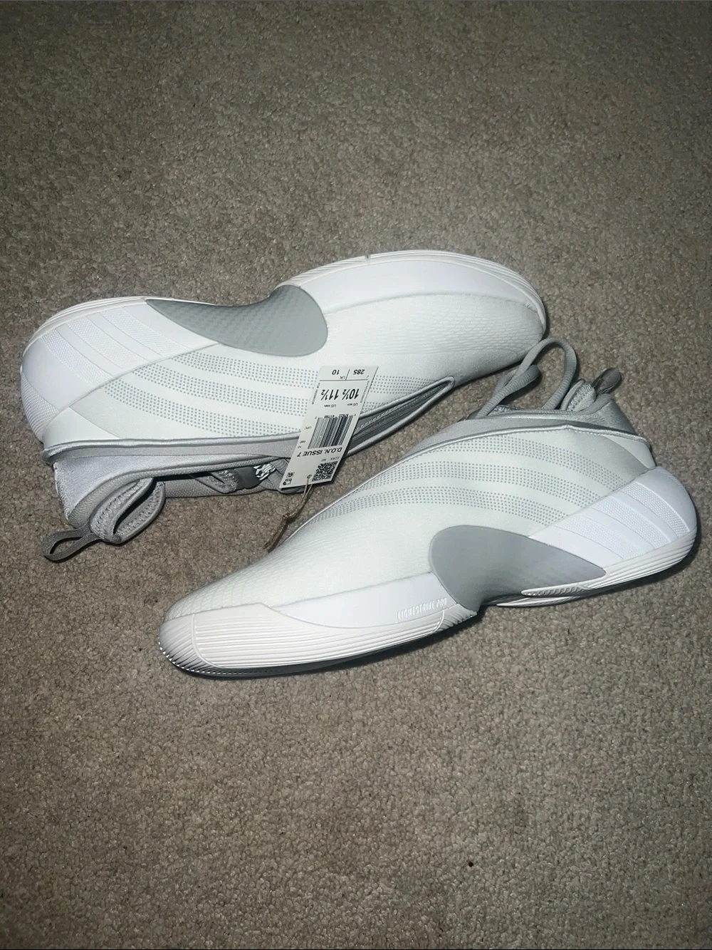 adidas Men's White Sneakers with Light Gray Accents - Picture 3 of 3